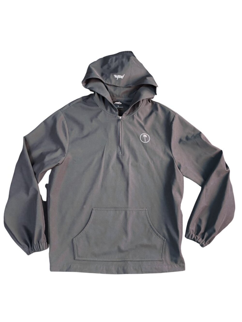 Palm Quarter Zip Windbreaker Pullover Black Size L